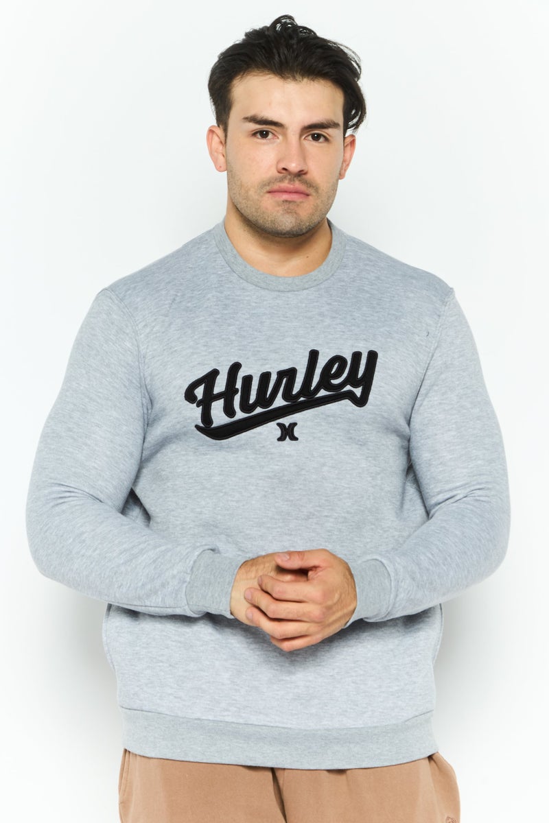 Hurley Men Sportswear Fit Long Sleeve Outdoor Sweatshirt, Grey  - Image 1