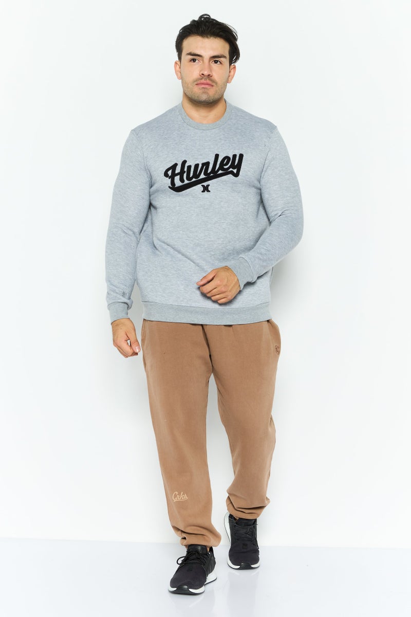 Hurley Men Sportswear Fit Long Sleeve Outdoor Sweatshirt, Grey  - Image 2