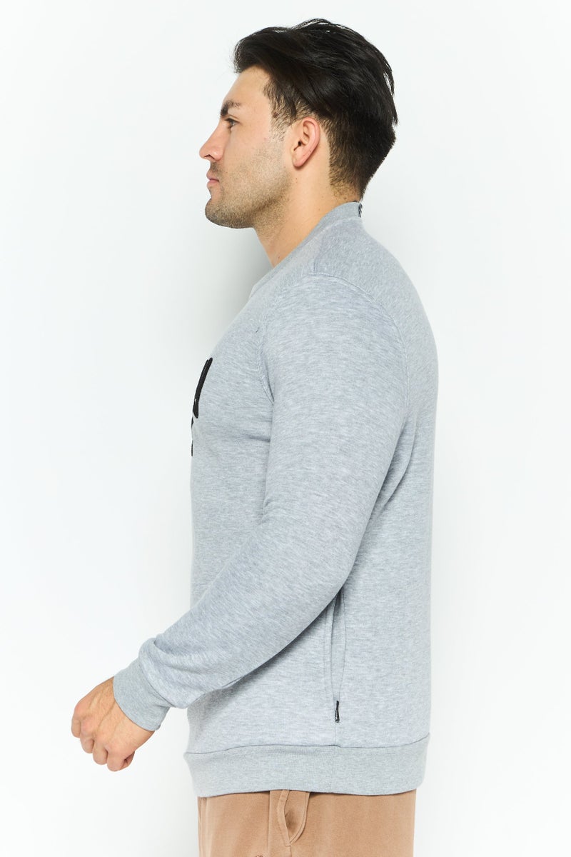Hurley Men Sportswear Fit Long Sleeve Outdoor Sweatshirt, Grey  - Image 3