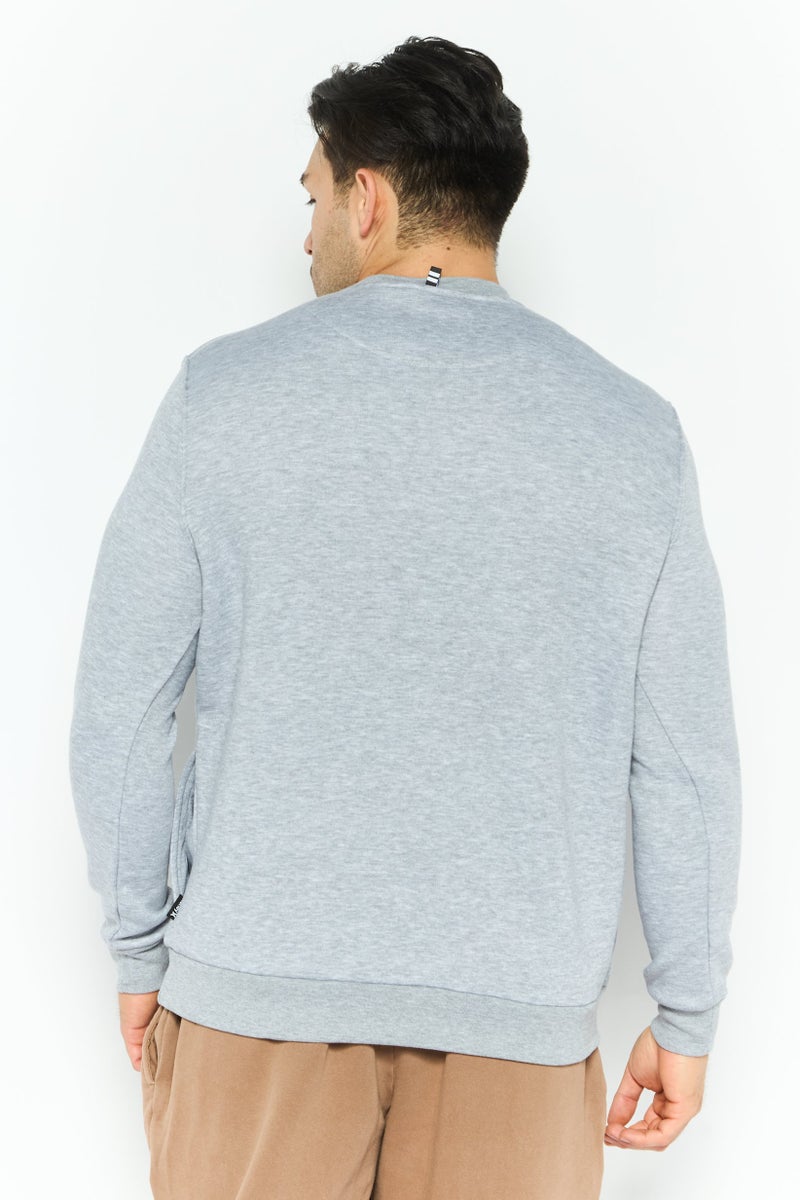 Hurley Men Sportswear Fit Long Sleeve Outdoor Sweatshirt, Grey  - Image 4
