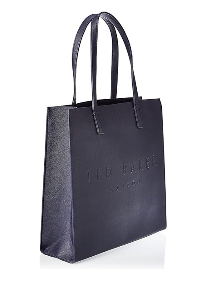 Women's Tote Bag Navy Soocon Large Crosshatch Bag for Women - Image 1