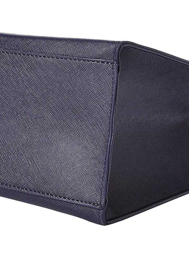Women's Tote Bag Navy Soocon Large Crosshatch Bag for Women - Image 2