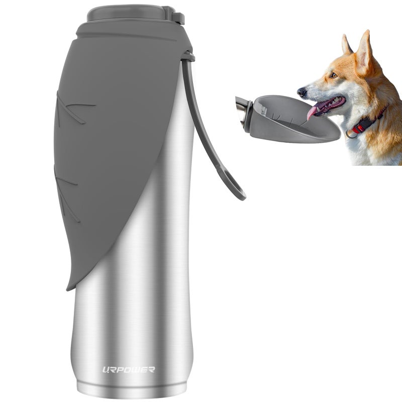 URPOWER 27 Oz Large Dog Water Bottle, Double Wall Insulated Stainless Steel Dog Travel Water Bottle Leak Proof Portable Pet Water Dispenser BPA-Free Drinking Bowl for Dog Outdoor Walking, Hiking - Image 1