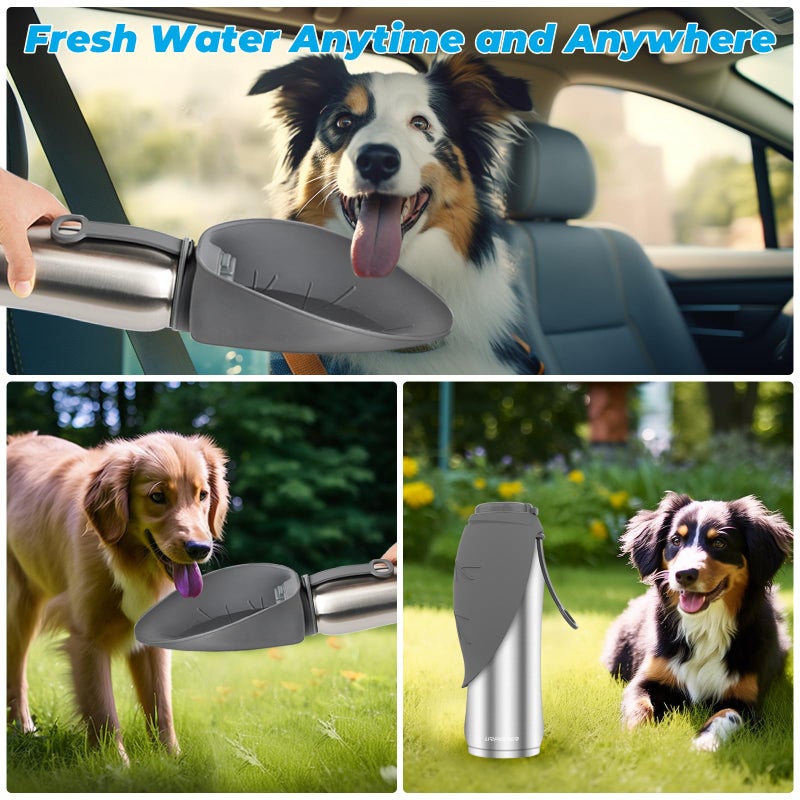 URPOWER 27 Oz Large Dog Water Bottle, Double Wall Insulated Stainless Steel Dog Travel Water Bottle Leak Proof Portable Pet Water Dispenser BPA-Free Drinking Bowl for Dog Outdoor Walking, Hiking - Image 4