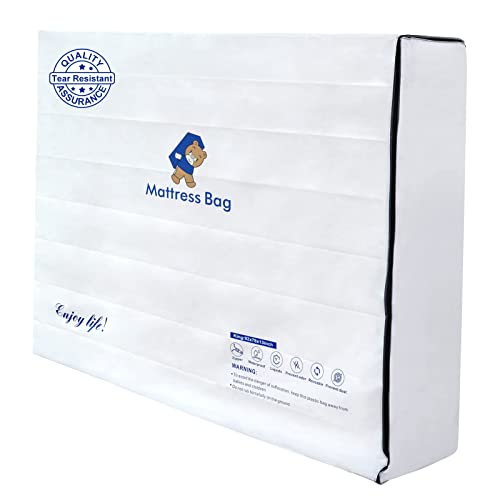Excibubblebearbb Plastic Mattress Bag for Moving Storage, 6 Mil Waterproof Zippered Mattress Cover, Mattress Protector for Moving Supplies - King Size - Image 1