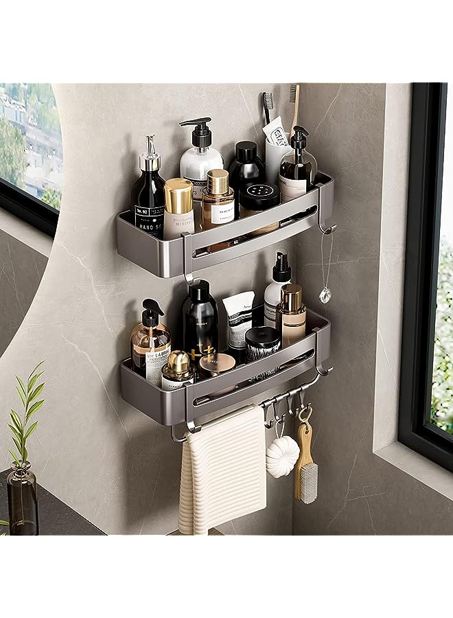vesus Caddy Shelf Basket, 2 Pack Shower Organizer No Drilling Adhesive Shower Storage Shelves Rack for Bathroom, Kitchen, Toilet, No Drilling, Rustproof  - Image 1