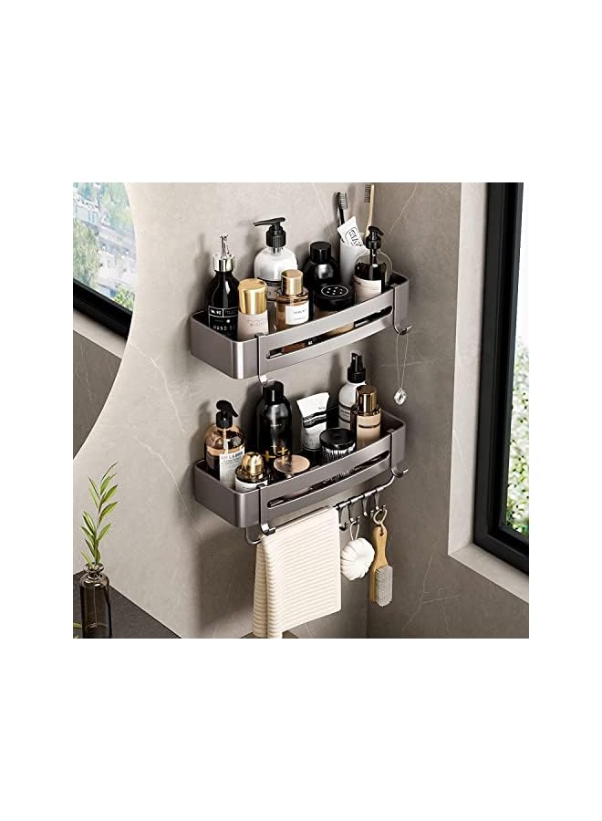 vesus Caddy Shelf Basket, 2 Pack Shower Organizer No Drilling Adhesive Shower Storage Shelves Rack for Bathroom, Kitchen, Toilet, No Drilling, Rustproof  - Image 2