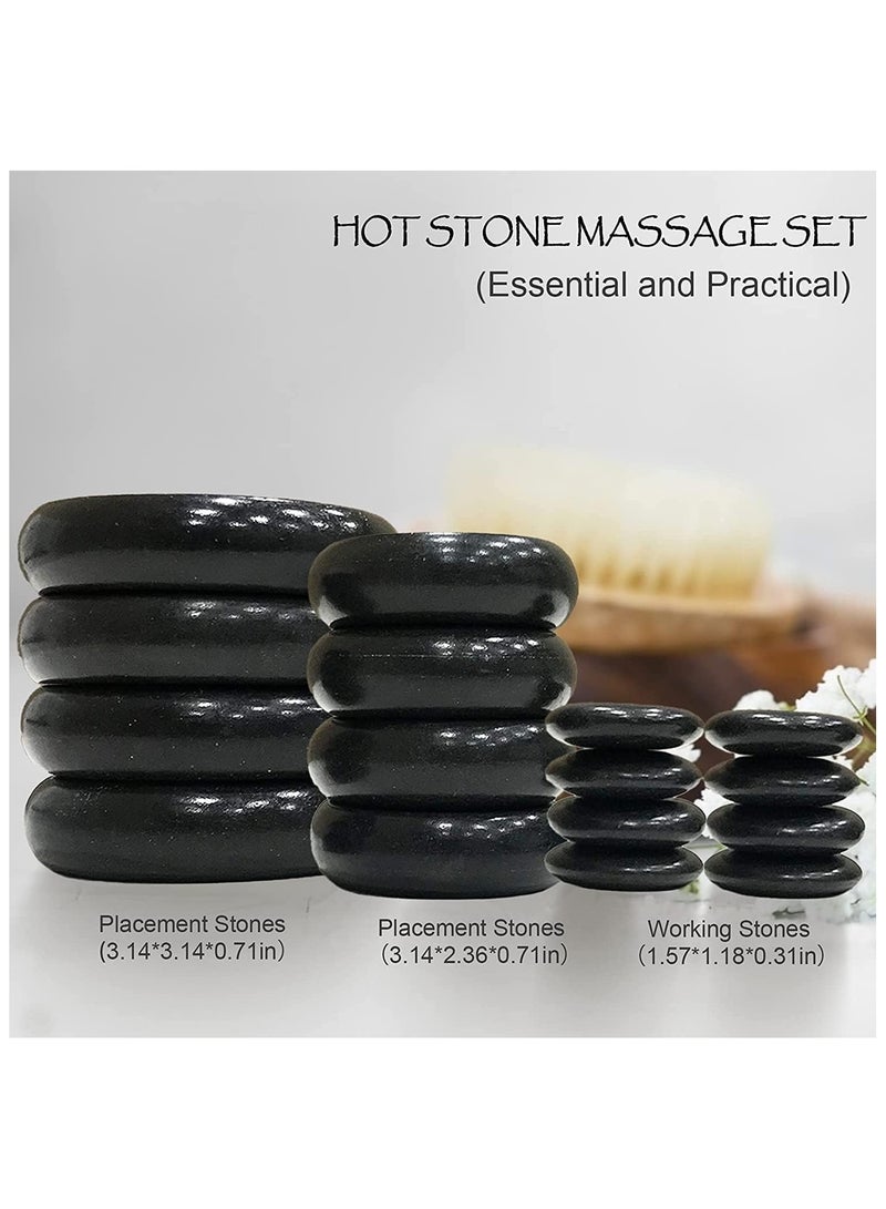 Set of 16 Body Massage Stones for Spas and Massage Therapy - Image 2