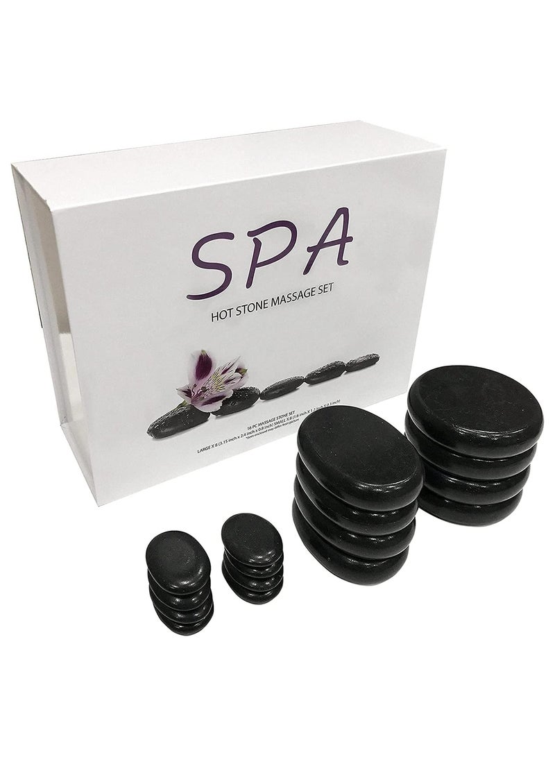 Set of 16 Body Massage Stones for Spas and Massage Therapy - Image 1