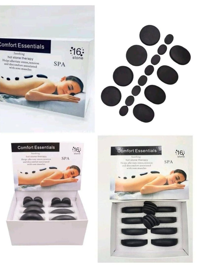 Set of 16 Body Massage Stones for Spas and Massage Therapy - Image 1