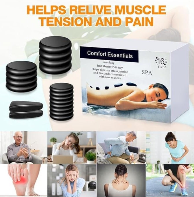 Set of 16 Body Massage Stones for Spas and Massage Therapy - Image 3