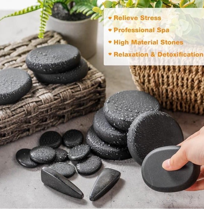 Set of 16 Body Massage Stones for Spas and Massage Therapy - Image 2