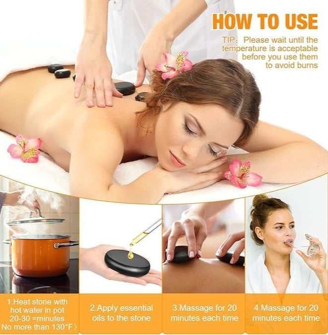 Set of 16 Body Massage Stones for Spas and Massage Therapy - Image 5