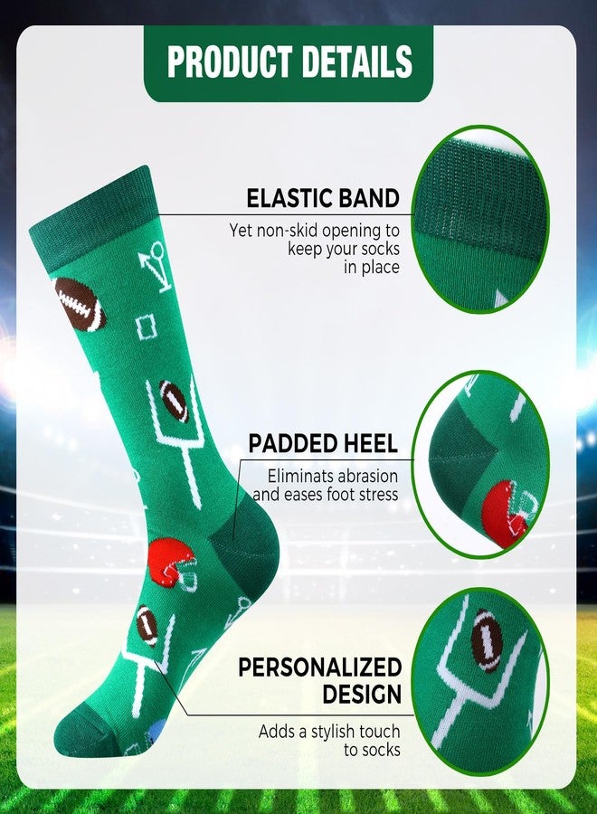 Ficerd 10 Pairs Novelty Football Socks Funny Sports Themed Crew Socks Unisex Football Lover Christmas Gifts for Youth Men Women - Image 2