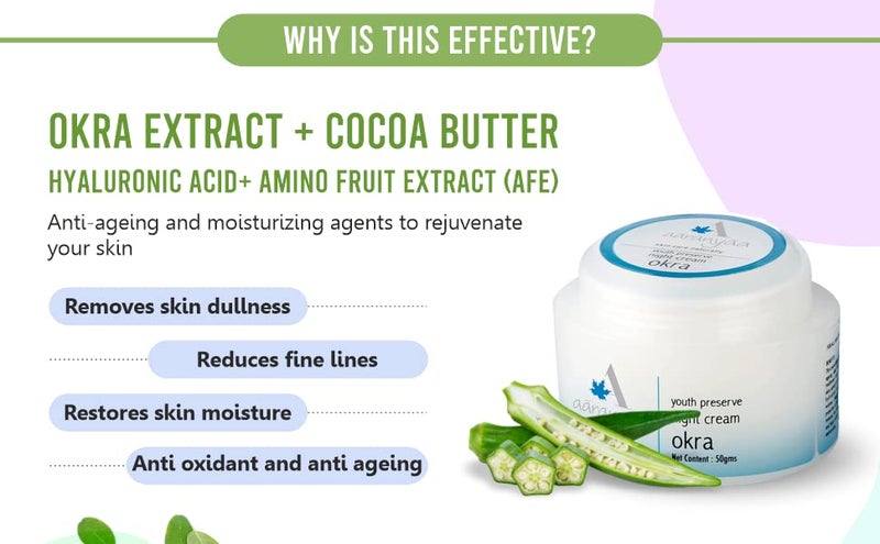 Aaranyaa Youth Preserve Night Cream 50 gm Anti Ageing Night Cream With Hyaluronic Acid Reduces Fine Lines  Wrinkles All Skin Types Paraben Free - Image 3