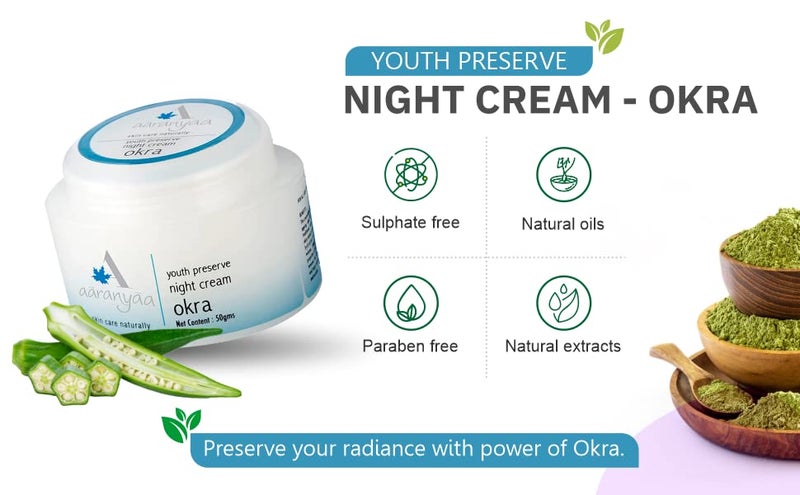 Aaranyaa Youth Preserve Night Cream 50 gm Anti Ageing Night Cream With Hyaluronic Acid Reduces Fine Lines  Wrinkles All Skin Types Paraben Free - Image 5