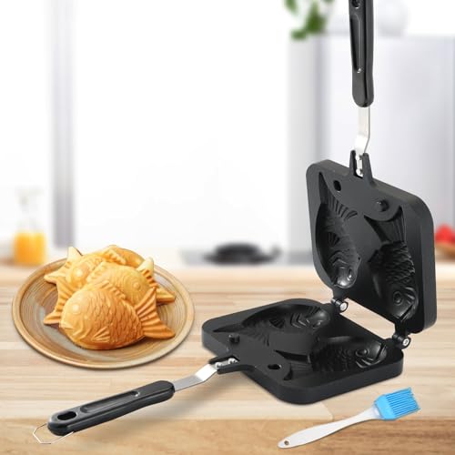 NATGAI Taiyaki Fish Shape Cake Pan Waffle Cake Maker Fish-Shaped Pancake Double Pan Mold - Image 1
