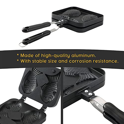 NATGAI Taiyaki Fish Shape Cake Pan Waffle Cake Maker Fish-Shaped Pancake Double Pan Mold - Image 3