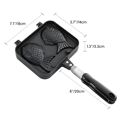 NATGAI Taiyaki Fish Shape Cake Pan Waffle Cake Maker Fish-Shaped Pancake Double Pan Mold - Image 2