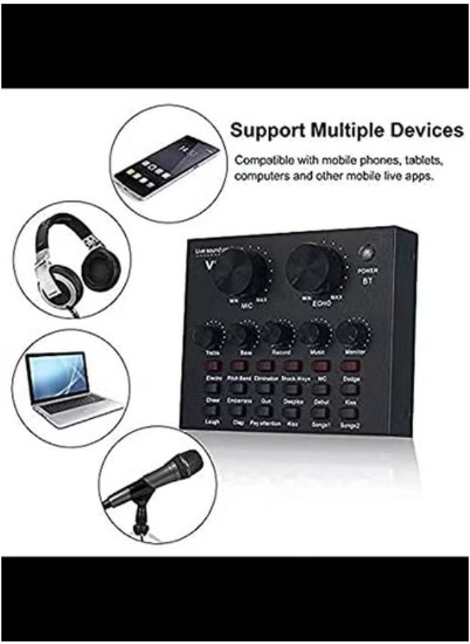 JAJEEK 🎧 Intelligent Volume Adjustable Audio Mixer Sound Card with Multi-Channel Input | Real-Time Voice Effects, Echo Control | Portable USB Audio Interface for Streaming, Podcasting, Gaming, DJ Mixing, Live Recording, Home Studio & Vocal Setup  - Image 2