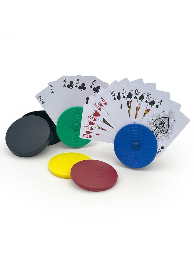 CHH Round Card Holders with Case in Red, Yellow, Green & Blue, Multi  - Image 1