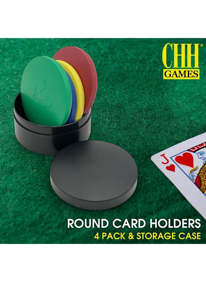 CHH Round Card Holders with Case in Red, Yellow, Green & Blue, Multi  - Image 2