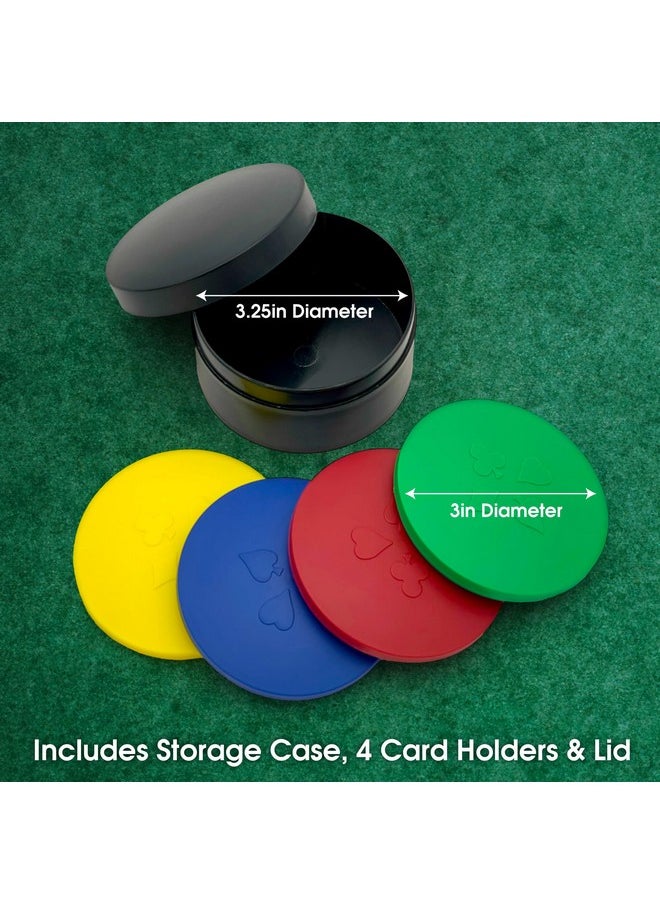 CHH Round Card Holders with Case in Red, Yellow, Green & Blue, Multi  - Image 4