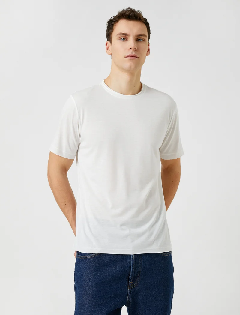 كوتون Koton | Solid Crew Neck Short Sleeves T-Shirt |