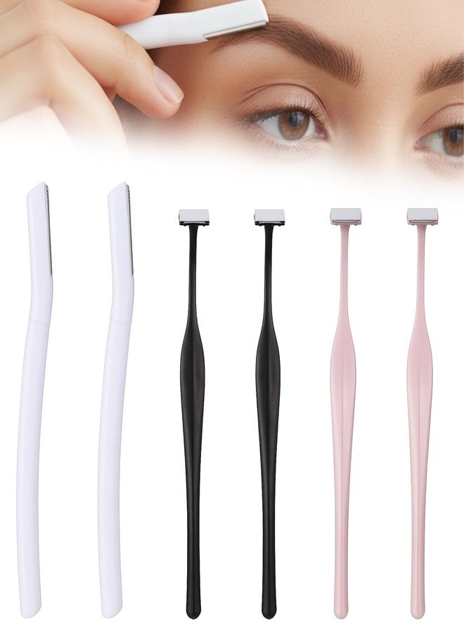 Josojoou 6Pack Eyebrow Razors Stainless Steel Dermaplaning Tool for Face, Small Eyebrow Shaver for Women Men Peach Fuzz and Fine - Image 1