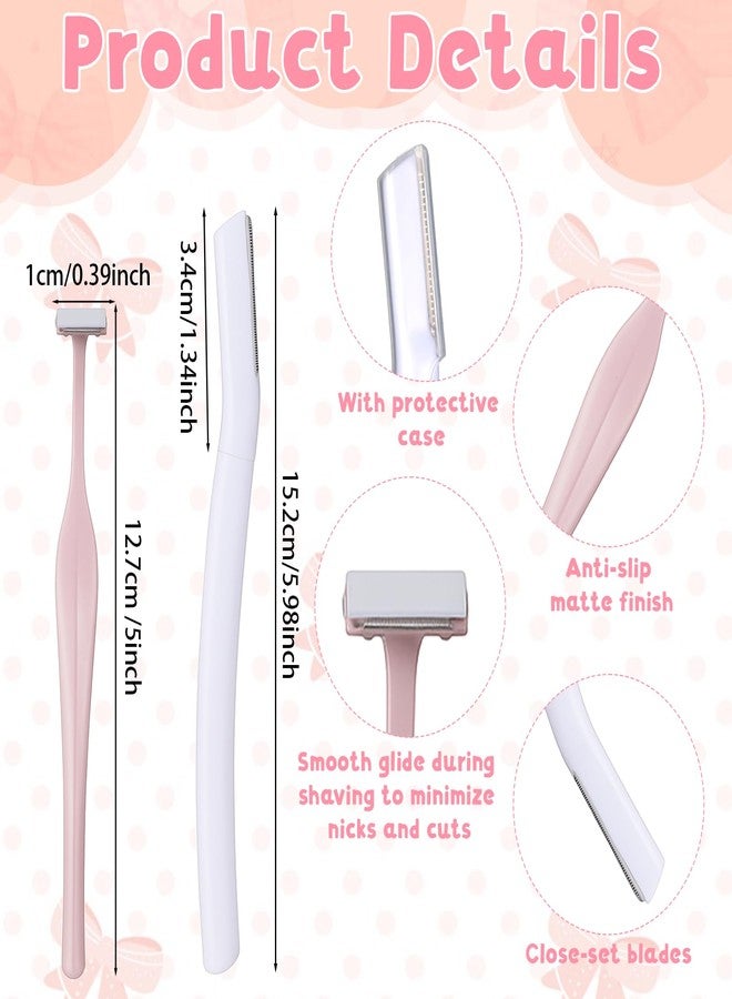 Josojoou 6Pack Eyebrow Razors Stainless Steel Dermaplaning Tool for Face, Small Eyebrow Shaver for Women Men Peach Fuzz and Fine - Image 3