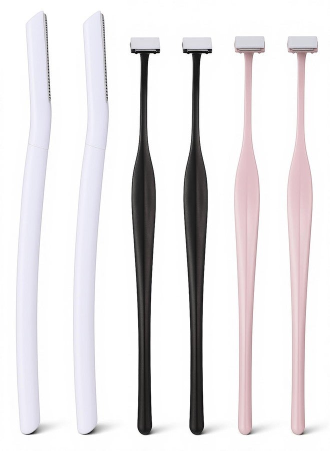 Josojoou 6Pack Eyebrow Razors Stainless Steel Dermaplaning Tool for Face, Small Eyebrow Shaver for Women Men Peach Fuzz and Fine - Image 2