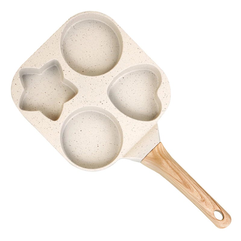 Heart Shaped Nonstick Mini Frying Pan 4 Hole Egg Pancake Maker Induction Compatible - Image 2