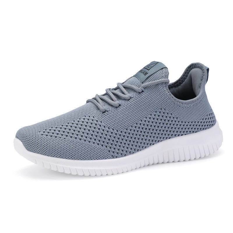 VAMJAM Mens Running Shoes Ultra Lightweight Breathable Walking Shoes Non Slip Athletic Fashion Sneakers Mesh Workout Casual Sports Shoes Light Blue Size 115