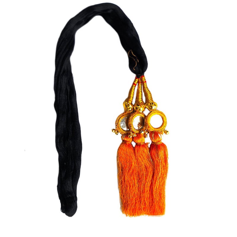 Rapidsflow Dance Accessories/Braids For women And Girls/Wedding Hair accessories/Traditional Hair Accessories (Orange) - Image 5