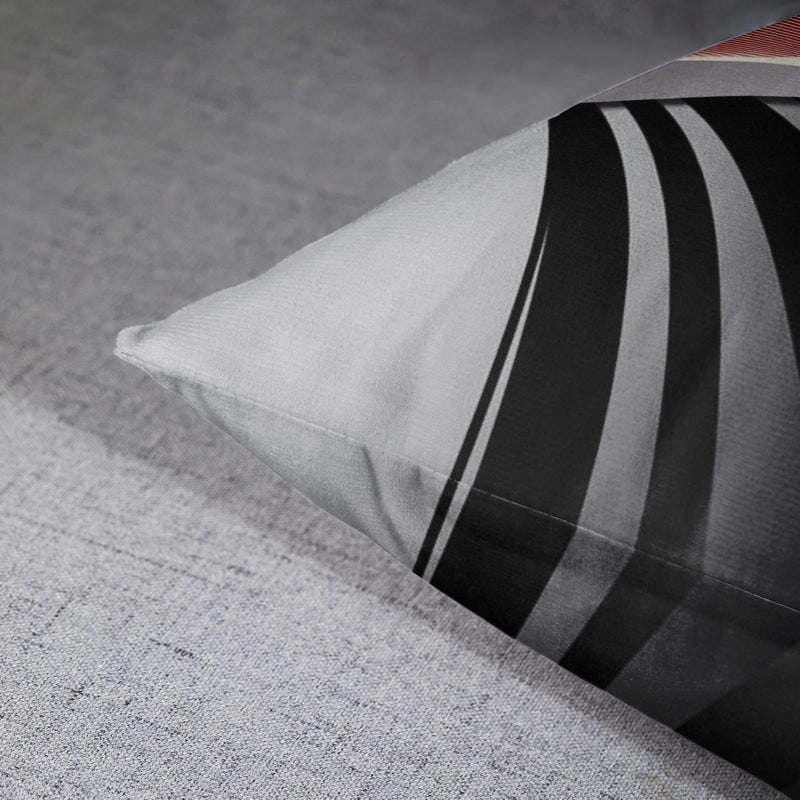 Emvency Set of 4 Throw Pillow Covers Modern Abstract Red Stripes Gray Black White Acrylic Bold Grey Decorative Pillow Cases Home Decor Square 16x16 Inches Pillowcases - Image 5