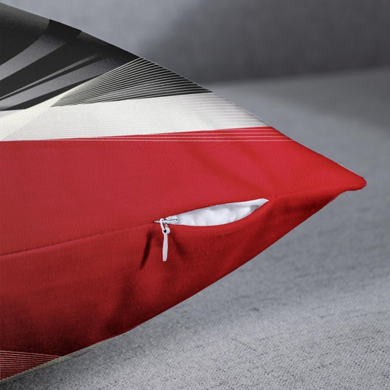 Emvency Set of 4 Throw Pillow Covers Modern Abstract Red Stripes Gray Black White Acrylic Bold Grey Decorative Pillow Cases Home Decor Square 16x16 Inches Pillowcases - Image 2