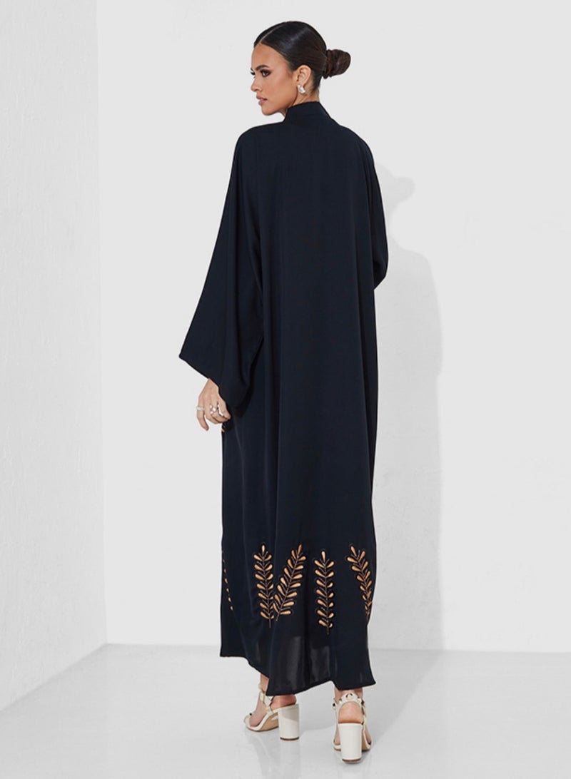 Rosette Abaya Abaya with brown embroidered - Image 3