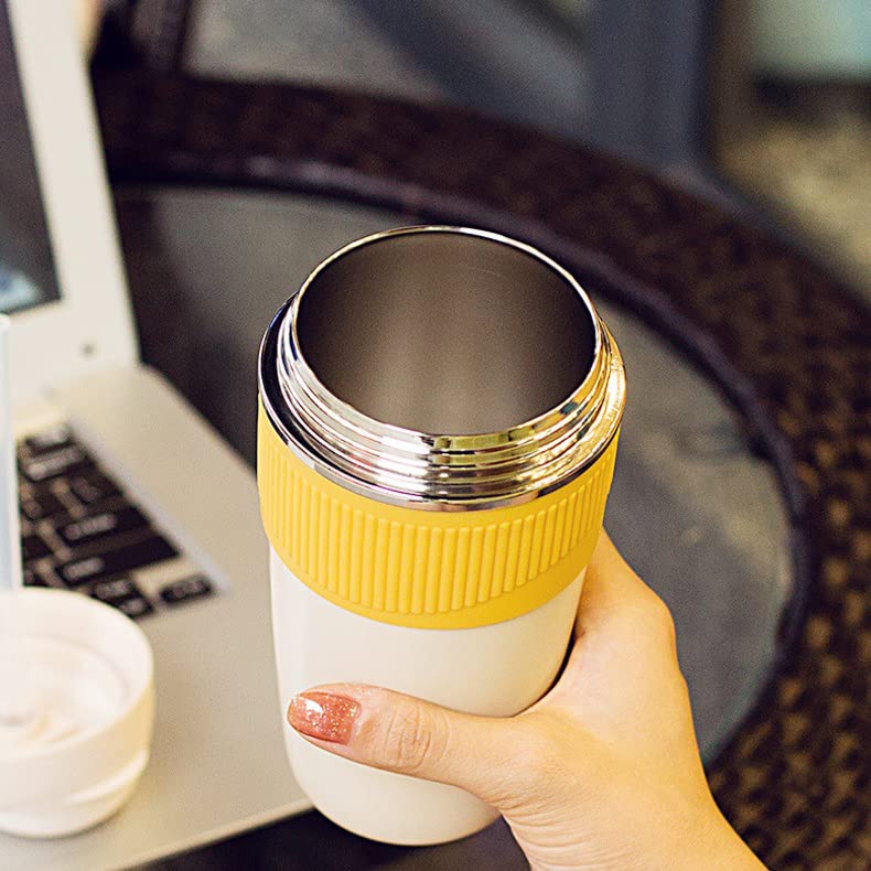 Wosta Travel Coffee Mug with Lid and Straw 16oz480 Ml Coffee Tumbler Mug 316 Stainless Steel Double Wall Vacuum Insulated Tumblers for Ice Drink Hot Beverage Yellow 480 Ml - Image 5