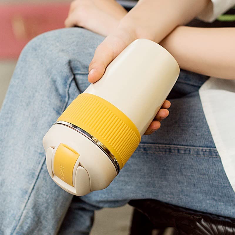 Wosta Travel Coffee Mug with Lid and Straw 16oz480 Ml Coffee Tumbler Mug 316 Stainless Steel Double Wall Vacuum Insulated Tumblers for Ice Drink Hot Beverage Yellow 480 Ml - Image 3
