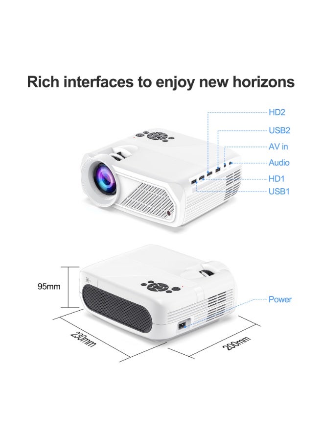 General Classic Projector H96 Max 4K Full HD Resolution 1080P Portable Android11 WiFi6 BT5.4 Auto 4-Point Keystone Correction Low Noise Multiple Installation Methods: Flat, Tripod, Ceiling  - Image 3