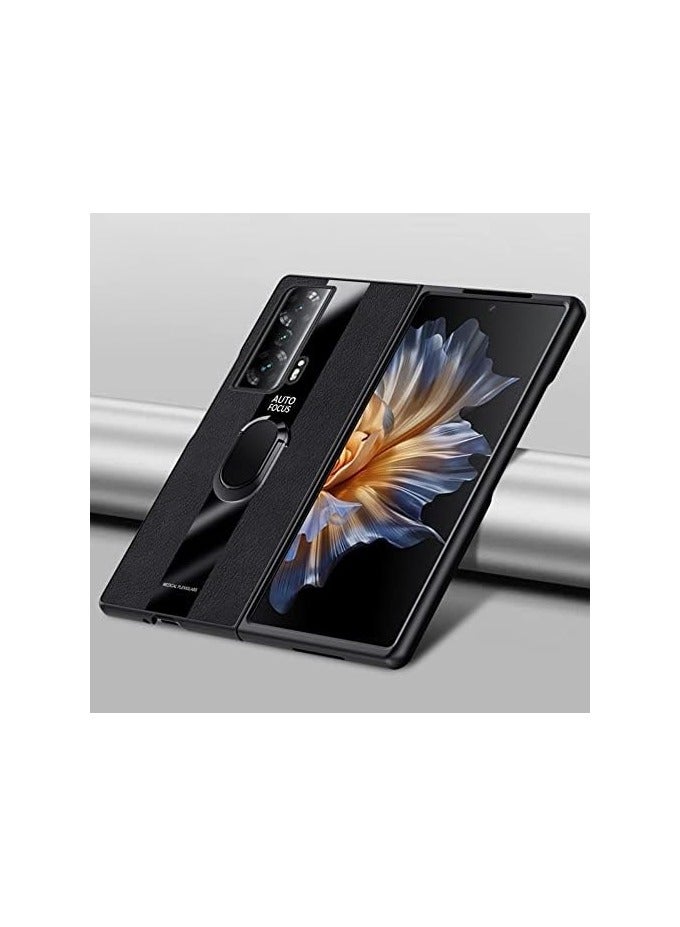 general Honor Magic VS Case with Built in Metal Plate on Back Stand [Support Magnetic Car Mount][Metal Kickstand][Safe to Hold with Ring] Leather Phone Cover