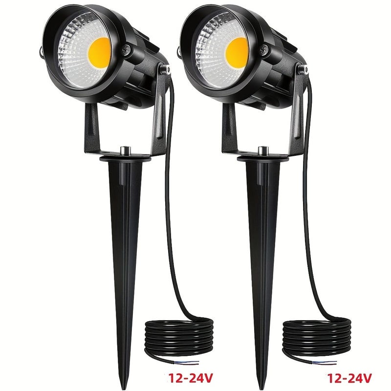 4Pc Cold White Low Voltage LED Landscape Spot Lights 6W 12V 24V IP66 Outdoor Garden Wall Tree - Image 1
