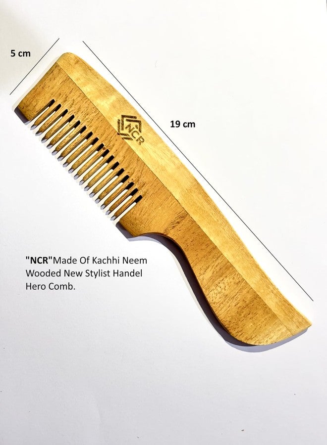 NCR "NCR" Organic Kacchi Neem Wooden Comb (Hero&Sampu) Single Teeth Use slow, gentle strokes to avoid hair damage and scalp irritation. - Image 4