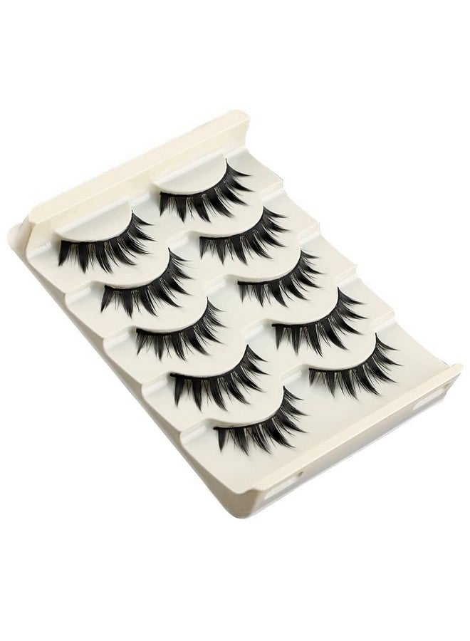 AUGENLI Augenli 5Pairs Anime Cosplay Lashes Spiky Manga Style Lashes Janpanese 16Mm Extension Natural Manhua Doll Eye Lashes Halloween;Party Makeup Look By Augenli (F539) - Image 1