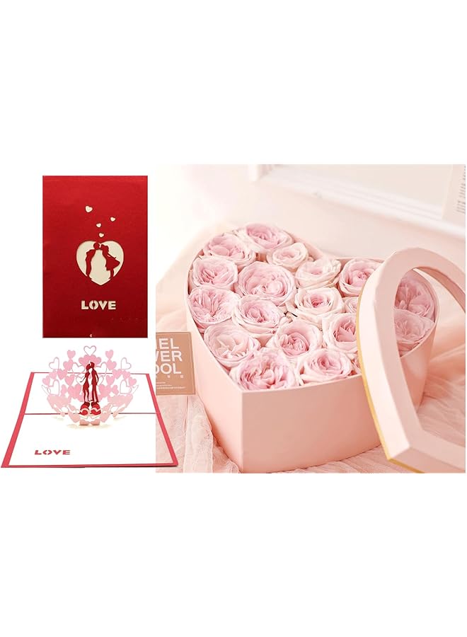 إيروريكس قطعتان من بطاقات رسائل الزهور كهدية عيد الحب، وبطاقة الذكرى السنوية، وبطاقة الذكرى السنوية، وبطاقة عيد الحب ثلاثية الأبعاد المنبثقة للزوجين، وهدية الذكرى السنوية للزفاف للزوجة - Image 4