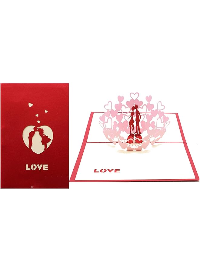 إيروريكس قطعتان من بطاقات رسائل الزهور كهدية عيد الحب، وبطاقة الذكرى السنوية، وبطاقة الذكرى السنوية، وبطاقة عيد الحب ثلاثية الأبعاد المنبثقة للزوجين، وهدية الذكرى السنوية للزفاف للزوجة - Image 1