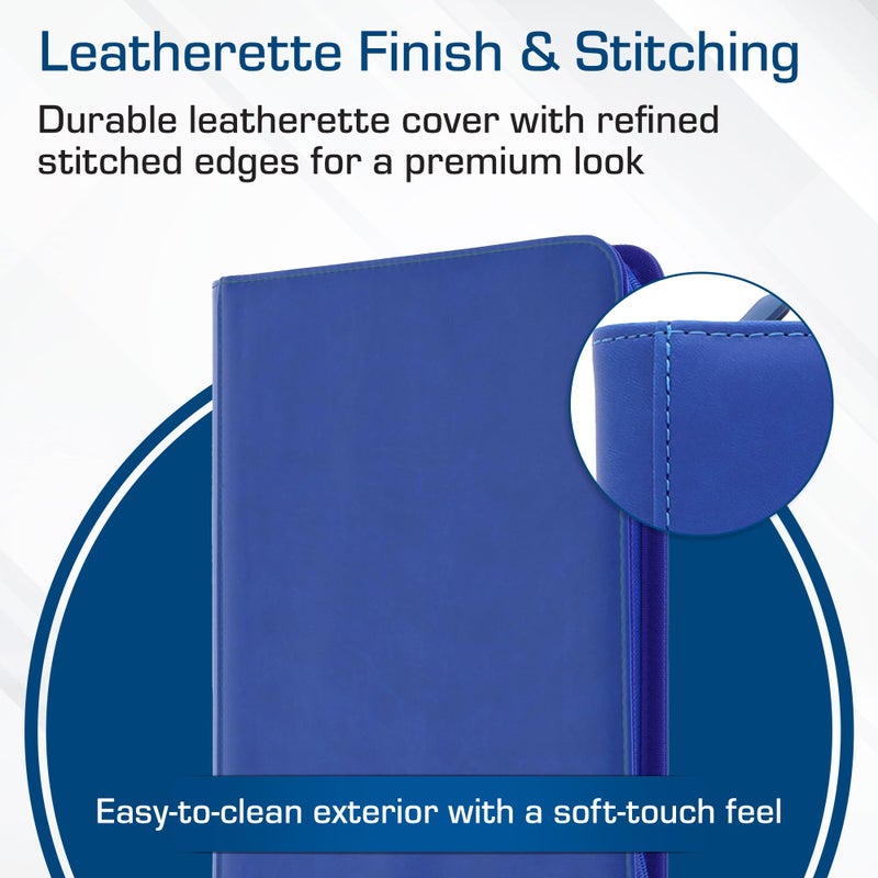 BCW Z-Folio 9-Pocket LX Album - Blue | Secure Zipper Card Organizer | Premium Leatherette Card Collection Binder | Trading Card Binder for Pokemon, MTG, Sport Cards and More - Image 4