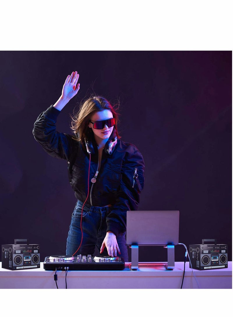 Excefore صناديق هدايا حفلات الثمانينات، زينة راديو قديم بوم تسعينات، لوازم هيب هوب، مركز طاولة لعيد ميلاد موسيقى 1980 - Image 3