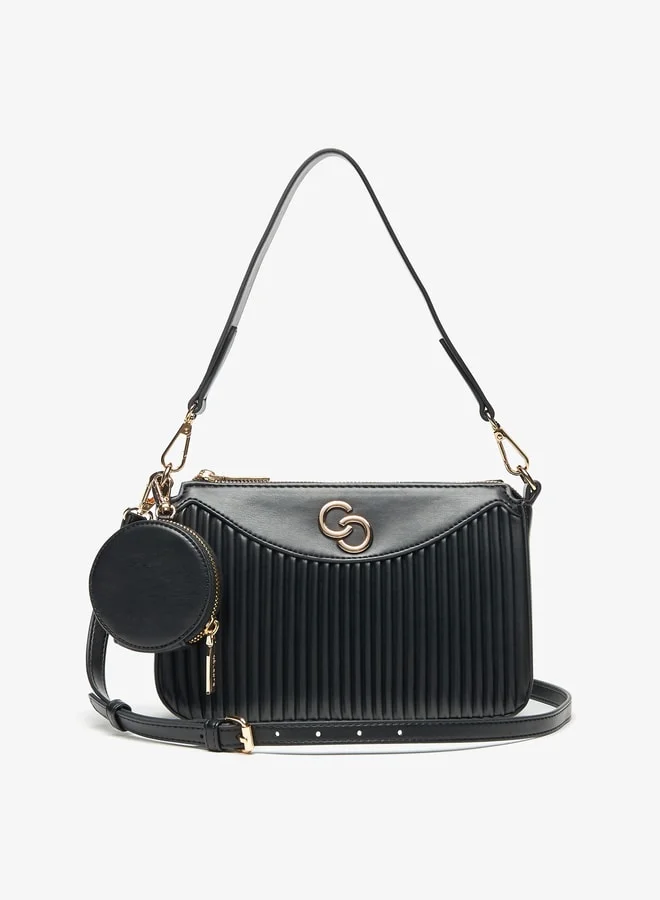 Celeste Women's  Logo Detail Crossbody Bag with Coin Purse and Adjustable Strap
