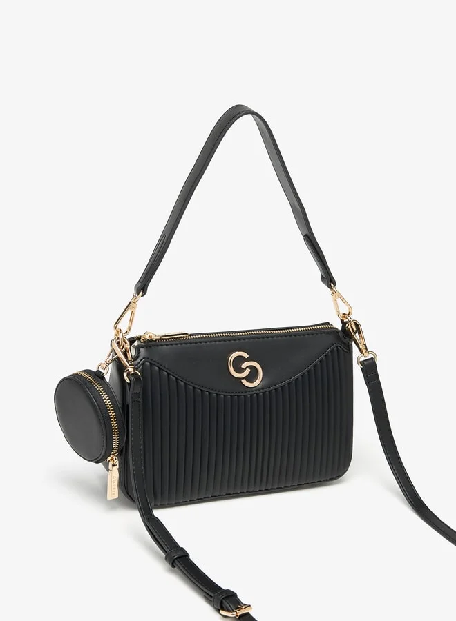 Celeste Women's  Logo Detail Crossbody Bag with Coin Purse and Adjustable Strap